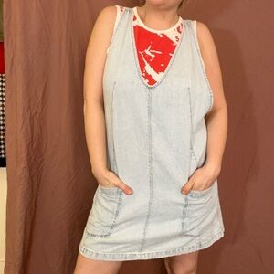 We the Free Light Blue Denim Sleeveless Dress